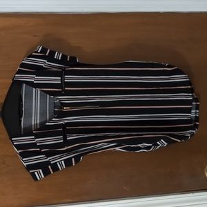 Pink, white and black Striped Maternity Blouse